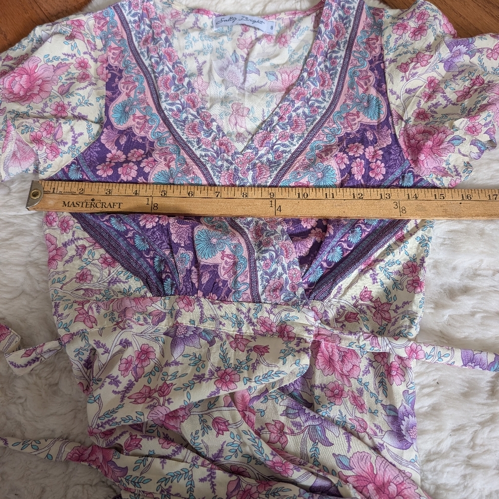 Salty Bright Boho Printed Wrap Dress 8 - Picture 15 of 16